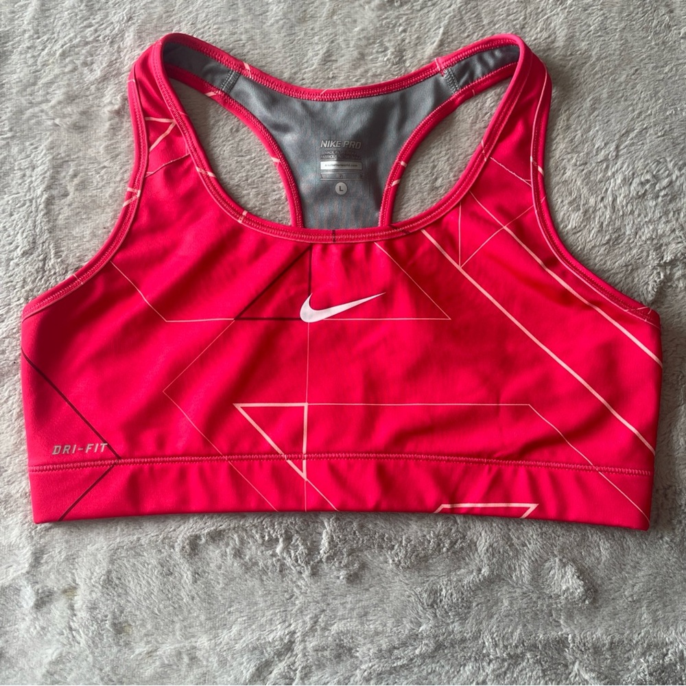 Nike Women's Geometric Red Sports Bra size large